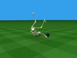 dynamically controlled reaction to bowling ball obstacle